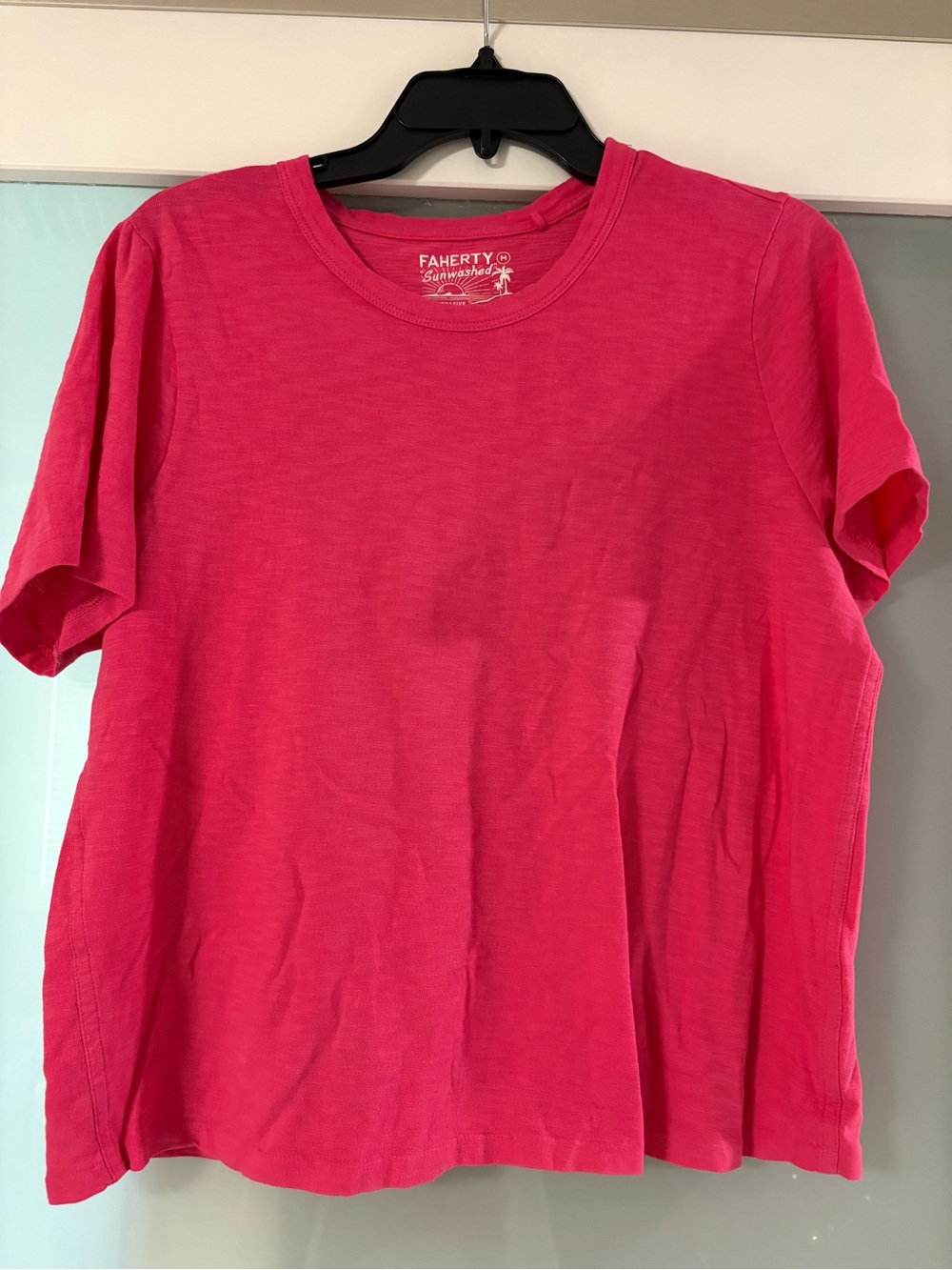 Faherty Women’s Crewneck T-Shirt in Bright Pink